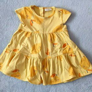 Next UK Baby Lemon Yellow Swing Dress 6-9m